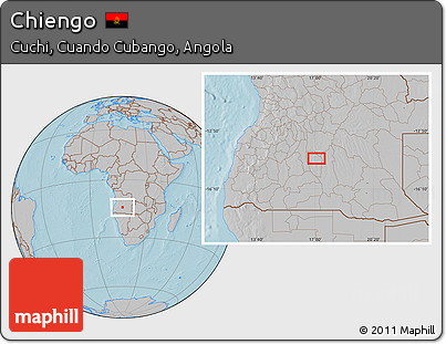 Gray Location Map of Chiengo, hill shading