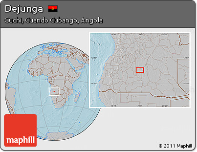 Gray Location Map of Dejunga, hill shading