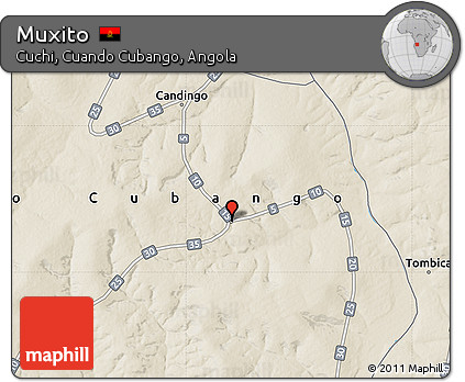 Shaded Relief Map of Muxito