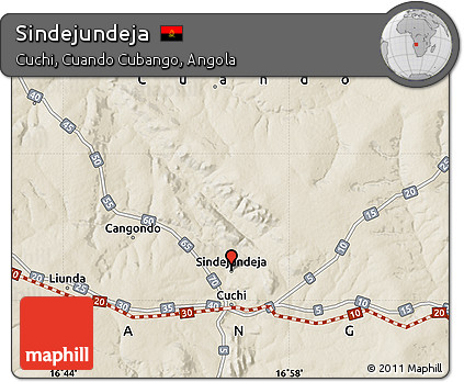 Shaded Relief Map of Sindejundeja