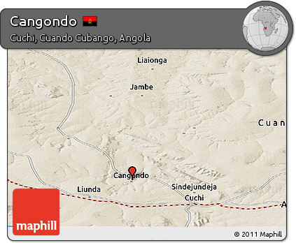 Shaded Relief Panoramic Map of Cangondo