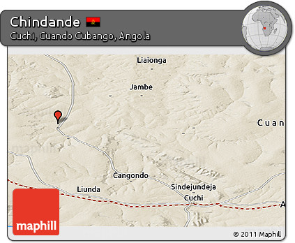 Shaded Relief Panoramic Map of Chindande
