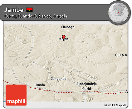 Shaded Relief Panoramic Map of Jambe