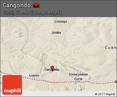 Shaded Relief Panoramic Map of Cangondo