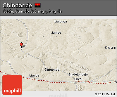 Shaded Relief Panoramic Map of Chindande