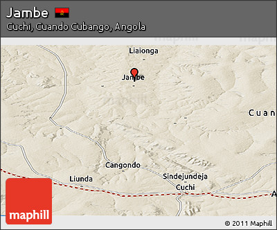 Shaded Relief Panoramic Map of Jambe