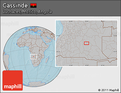 Gray Location Map of Cassinde, hill shading