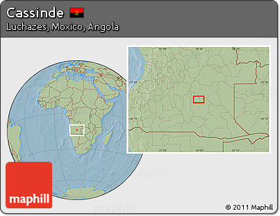 Savanna Style Location Map of Cassinde, hill shading
