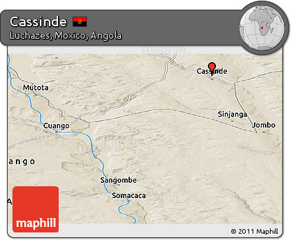 Shaded Relief Panoramic Map of Cassinde