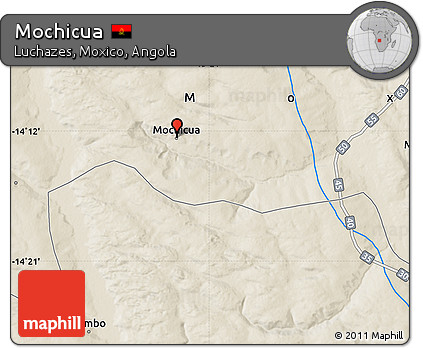 Shaded Relief Map of Mochicua