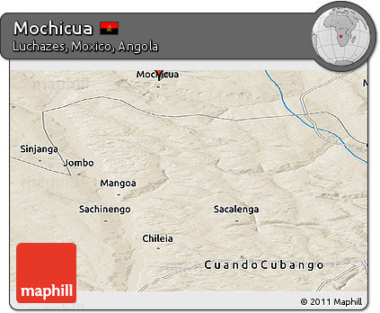Shaded Relief Panoramic Map of Mochicua