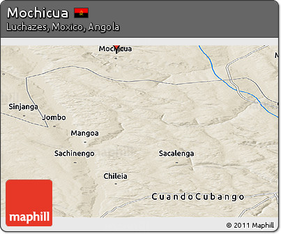 Shaded Relief Panoramic Map of Mochicua