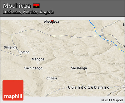 Shaded Relief Panoramic Map of Mochicua