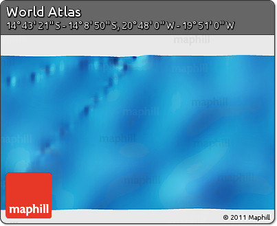 Physical 3D Map of the Area around 14° 26' 6" S, 20° 19' 30" W