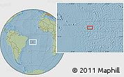 Savanna Style Location Map of the area around 14° 26' 6" S, 26° 16' 29" W, hill shading