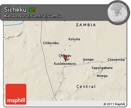 Shaded Relief 3D Map of Sicheku