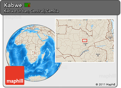 Shaded Relief Location Map of Kabwe