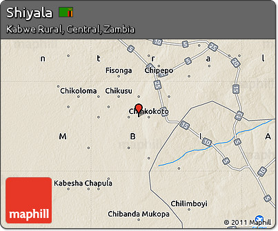 Shaded Relief Map of Shiyala