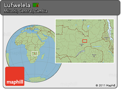Savanna Style Location Map of Lufwelela