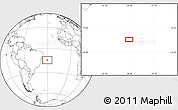 Blank Location Map of the area around 14° 26' 6" S, 30° 31' 29" W