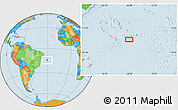 Political Location Map of the area around 14° 26' 6" S, 30° 31' 29" W