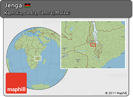 Savanna Style Location Map of Jenga