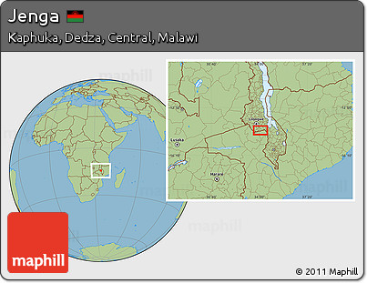 Savanna Style Location Map of Jenga