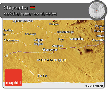Physical Panoramic Map of Chipamba