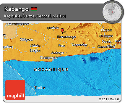 Political Panoramic Map of Kabango