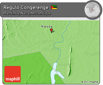 Political 3D Map of Régulo Congerenge