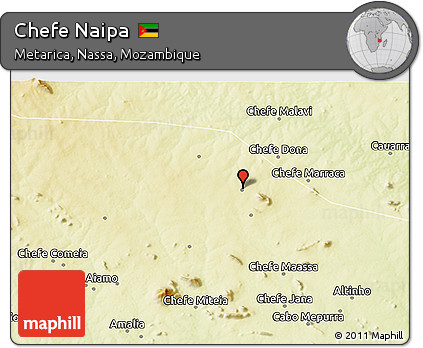 Physical 3D Map of Chefe Naipa