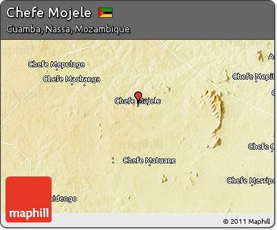 Physical 3D Map of Chefe Mojele