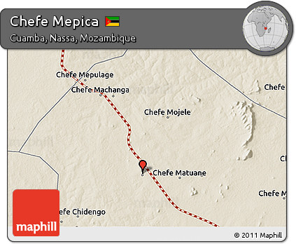 Shaded Relief 3D Map of Chefe Mepica