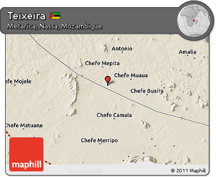 Shaded Relief 3D Map of Teixeira