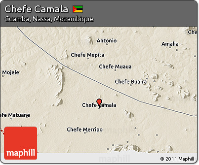Shaded Relief 3D Map of Chefe Camala