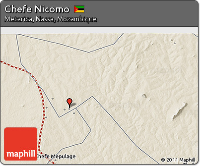 Shaded Relief 3D Map of Chefe Nicomo