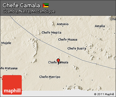 Shaded Relief 3D Map of Chefe Camala