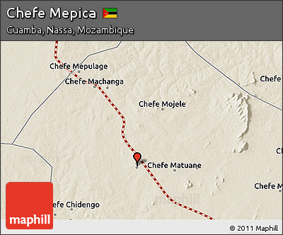 Shaded Relief 3D Map of Chefe Mepica