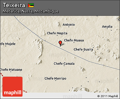 Shaded Relief 3D Map of Teixeira