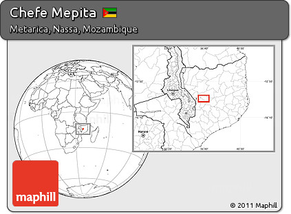 Blank Location Map of Chefe Mepita