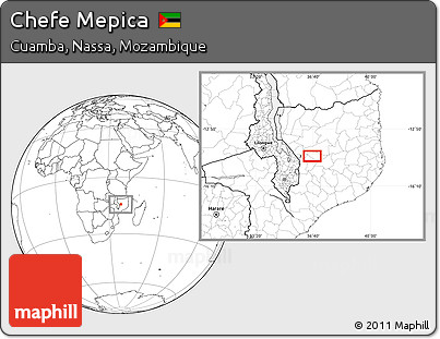 Blank Location Map of Chefe Mepica