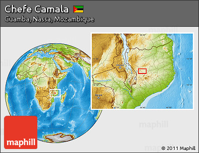 Physical Location Map of Chefe Camala
