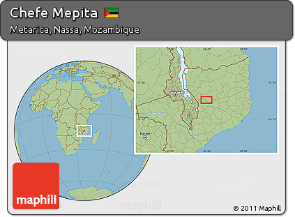 Savanna Style Location Map of Chefe Mepita