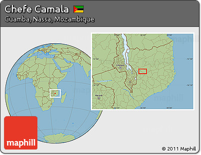 Savanna Style Location Map of Chefe Camala