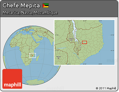 Savanna Style Location Map of Chefe Mepita