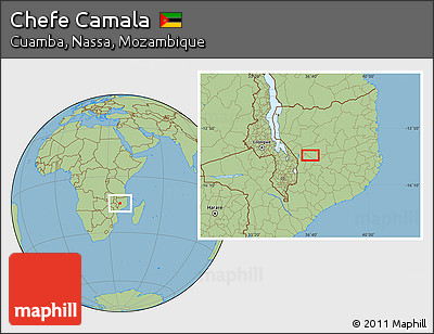 Savanna Style Location Map of Chefe Camala
