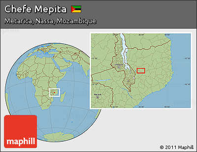 Savanna Style Location Map of Chefe Mepita