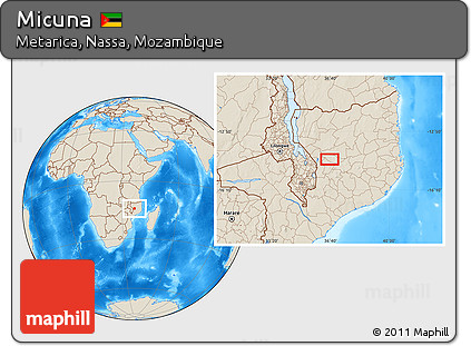 Shaded Relief Location Map of Micuna