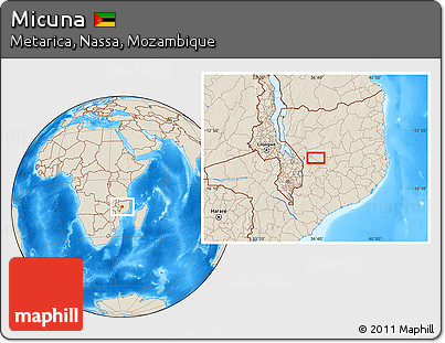 Shaded Relief Location Map of Micuna