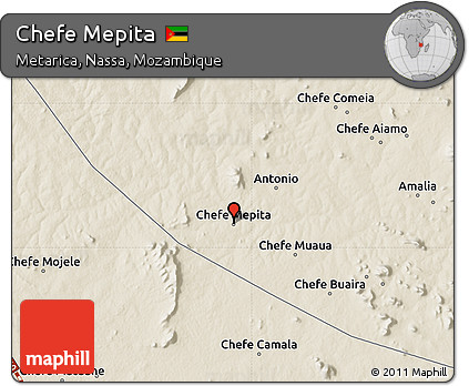 Shaded Relief Map of Chefe Mepita